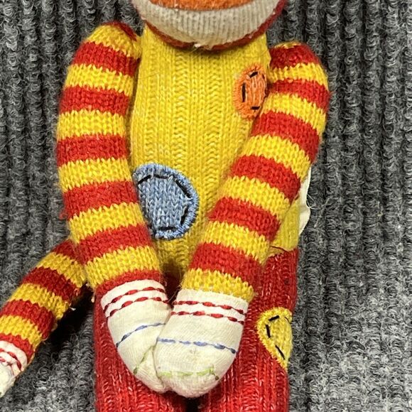 SEASONS Of Cannon Falls 12” SOCK MONKEY Red Yellow Magnetic Hands Feet Doll Toy - Picture 5 of 16